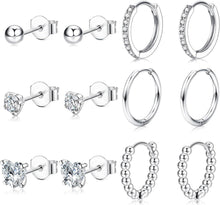 Ohrringe Set Silber 925 Zirkonia Silber Creolen Hypoallergen