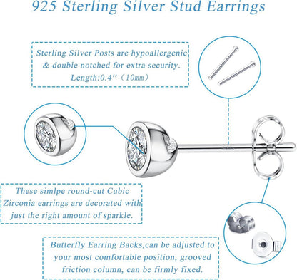 JeweBella Ohrringe Set Silber 925 Creolen Zirkonia hypoallergen