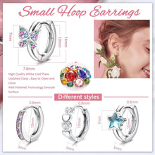 Kleine Silber Creolen Ohrringe Set Zirkonia Damen Mädchen