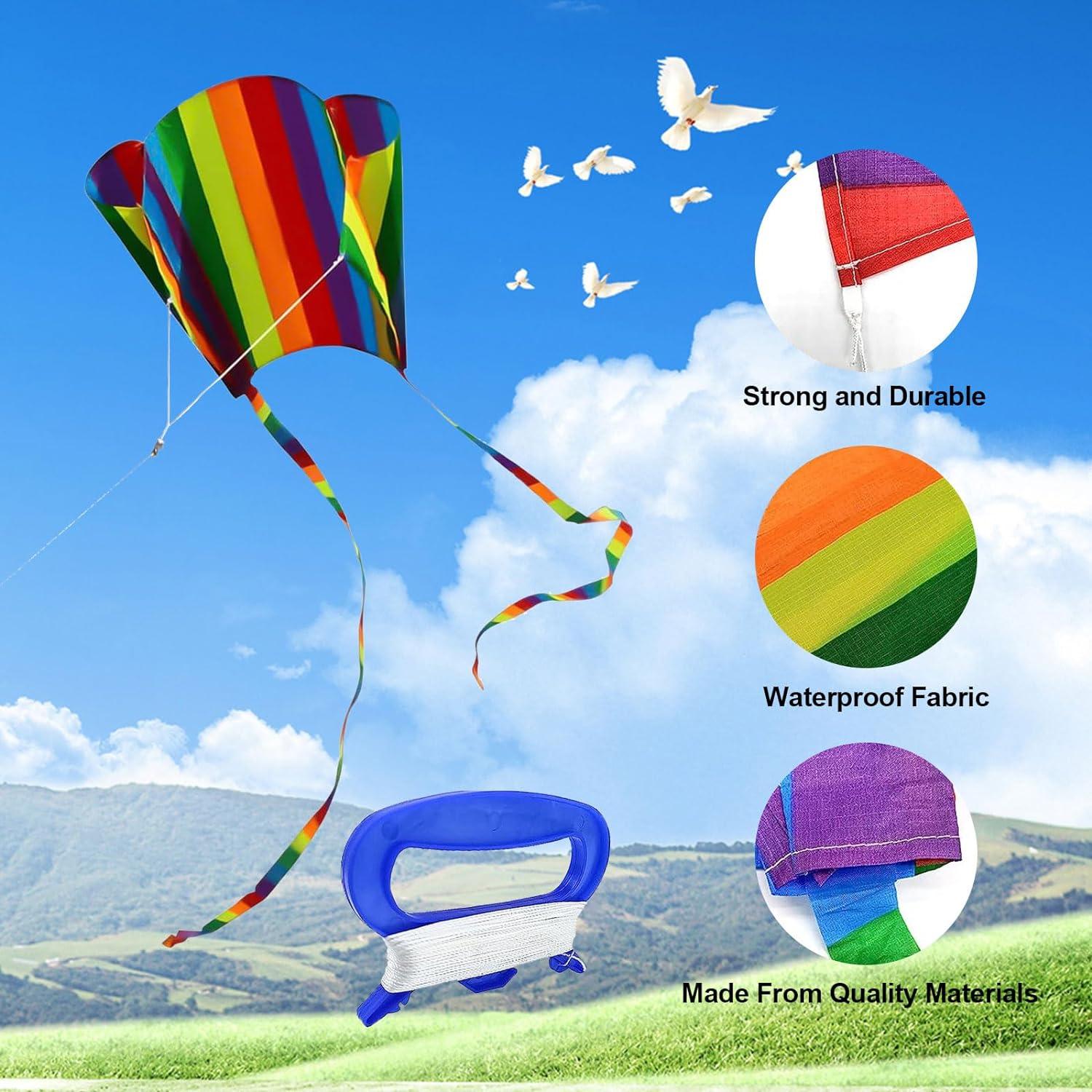 2er Pack Drachen für Kinder - Regenbogendrachen - Flugdrachen 32x52
