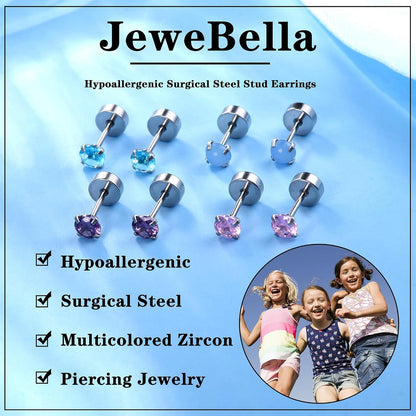 21 Paar Zirkonia Opal Mondstein Ohrstecker Set Chirurgenstahl Silber