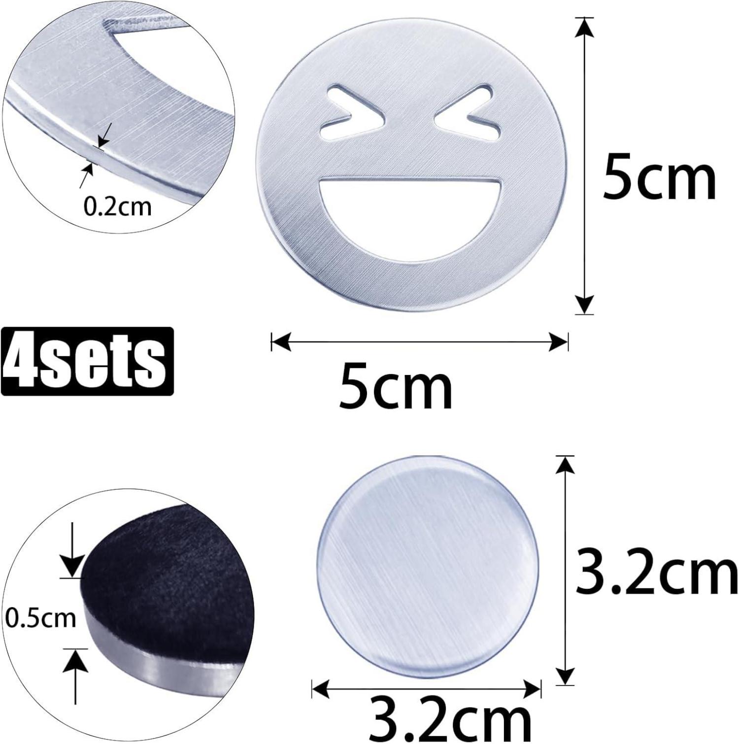 Tischdeckenbeschwerer Draußen Edelstahl Magnetisch 4 Stück Smiley