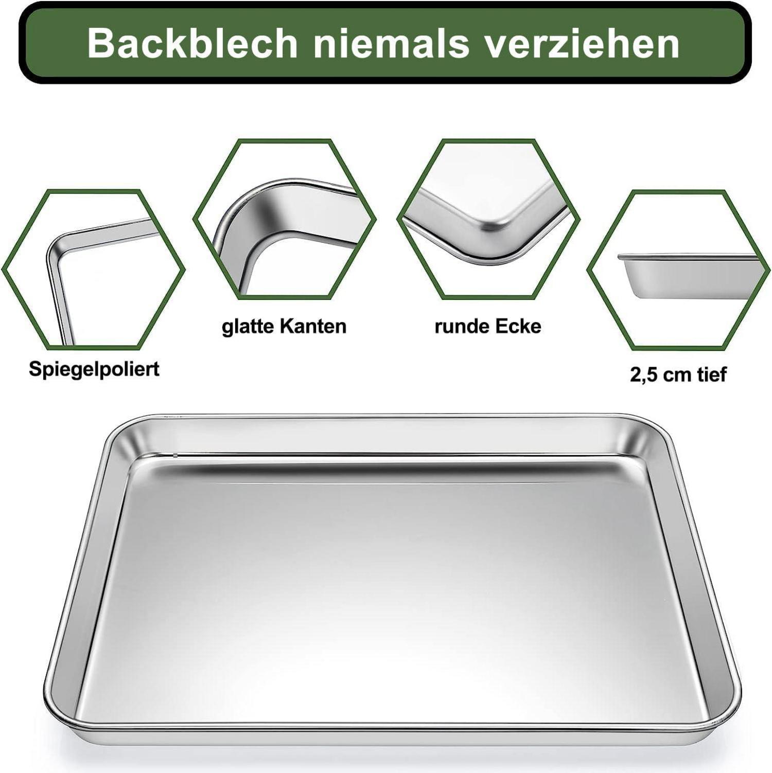 Edelstahl Backblech Set 40x30x2,5 cm 2 Stück