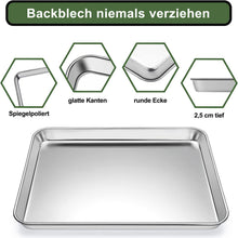 Edelstahl Backblech Set 40x30x2,5 cm 2 Stück