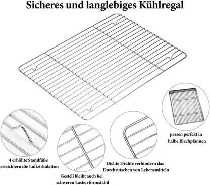 Backblech mit Abkühlgitter Edelstahl 40.5x30.5x2.5cm