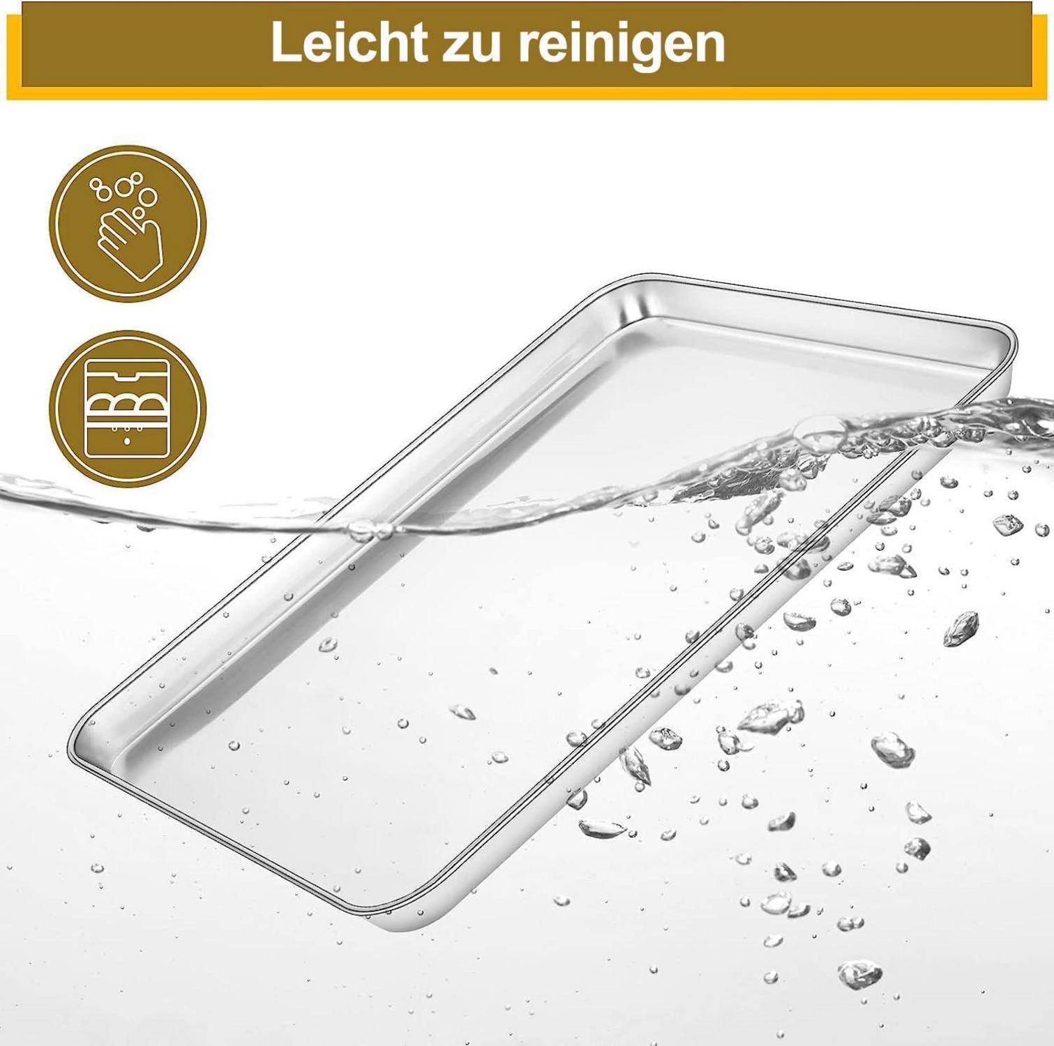Backblech Abkühlgitter Edelstahl Set 40.5x30.5x2.5cm Backen Braten Servieren