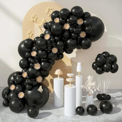 50 Stück Schwarze 12-Zoll-Luftballons für Geburtstag und Partydekorationen