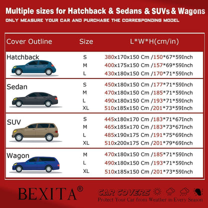 Wasserdichte Autoabdeckung XL – Schutzplane für SUV, Schwarz