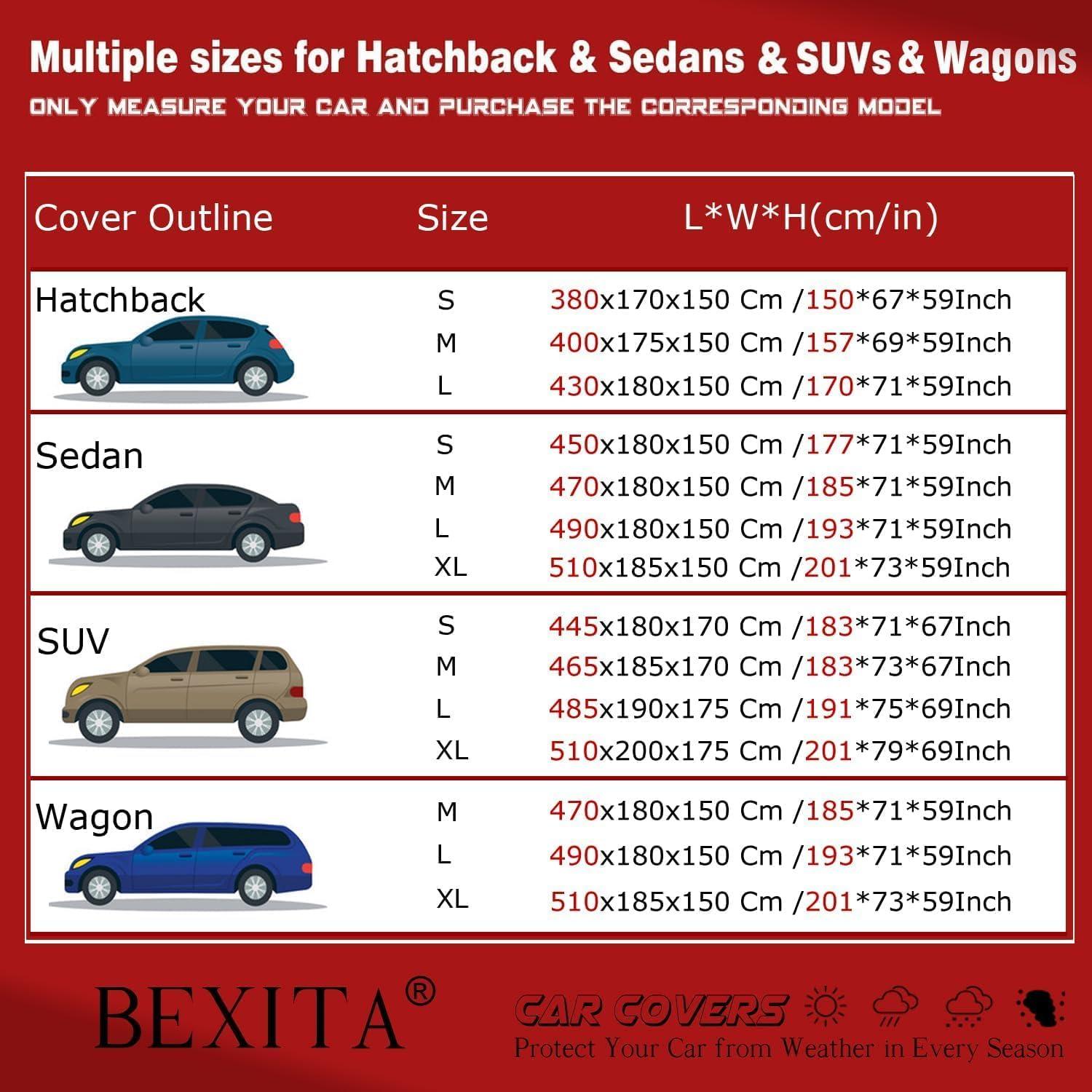 Autoabdeckung Vollgarage wasserdicht Schwarz L 430cm BEXITA
