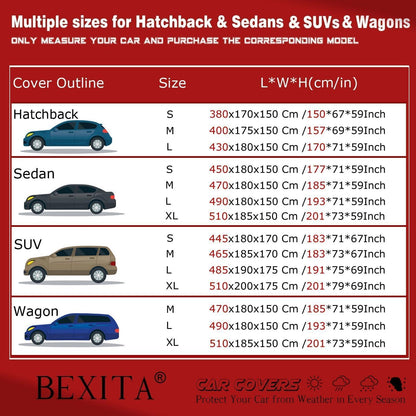 Autoabdeckung Vollgarage wasserdicht Schwarz L 430cm BEXITA