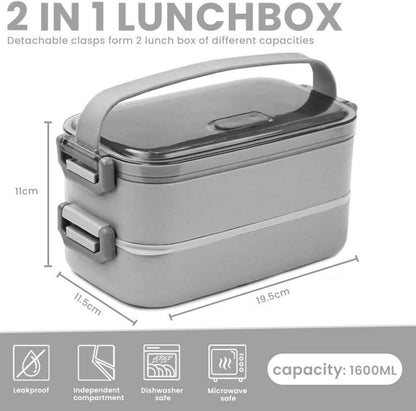 Bugucat Lunchbox 1600ML Bento Box Auslaufsicher Luftdicht