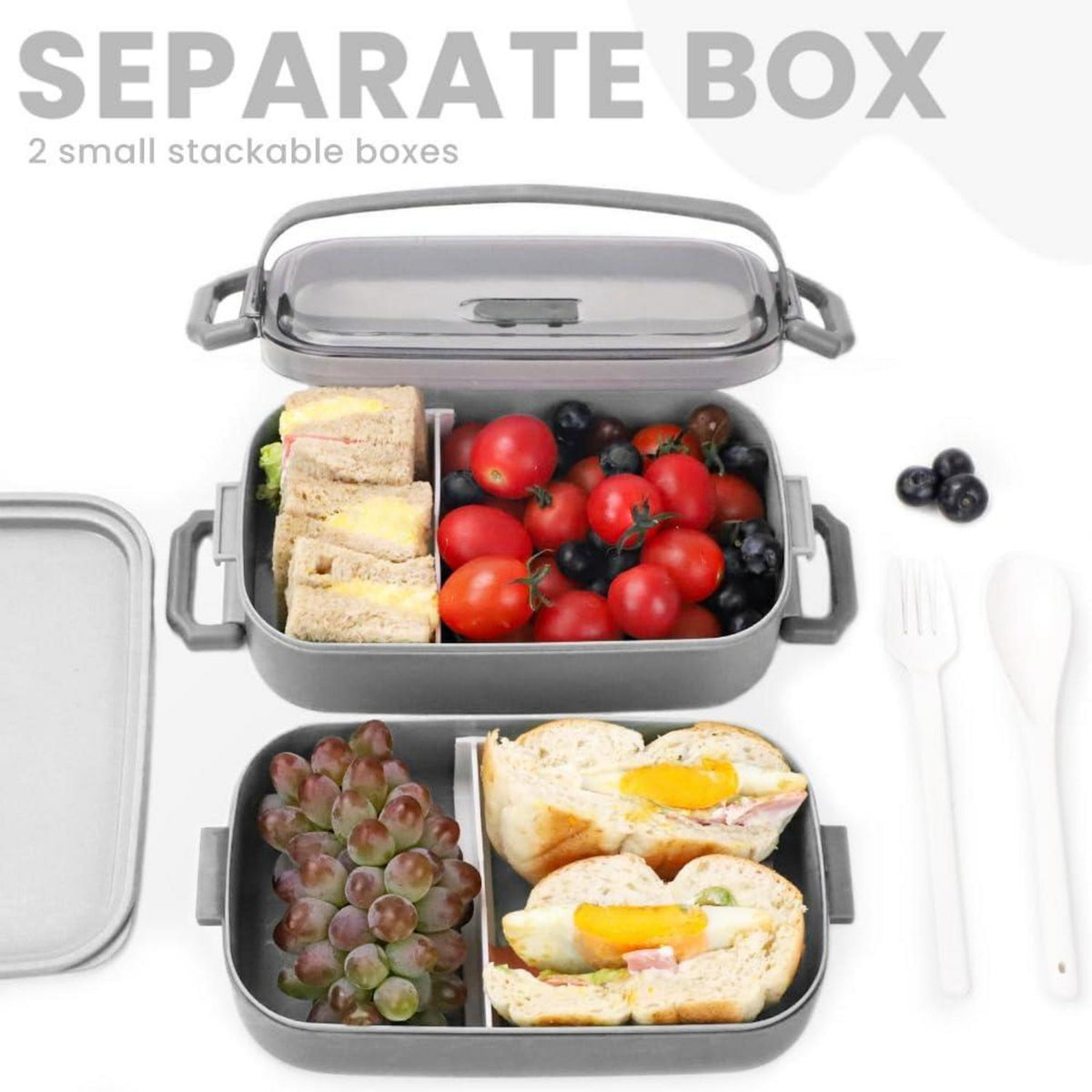 Bugucat Lunchbox 1600ML 3 in 1 Bento Box Brotdose luftdicht mit