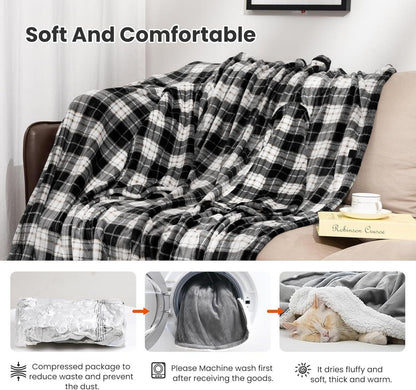 Kuscheldecke mit Ärmeln Weich Kuschelig Warm Sofadecke mit Klettverschluss
