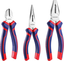 WORKPRO Zangen Set 3tlg. Kombizange Spitzzange Seitenschneider