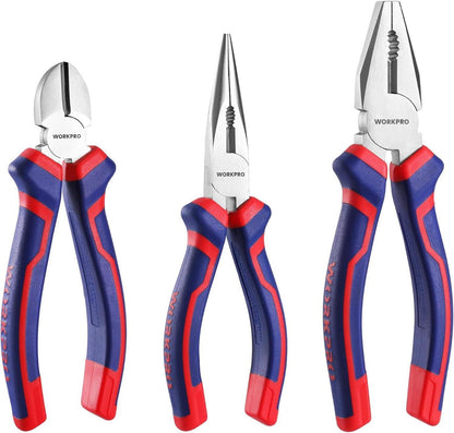 WORKPRO Zangen Set 3tlg. Kombizange Spitzzange Seitenschneider