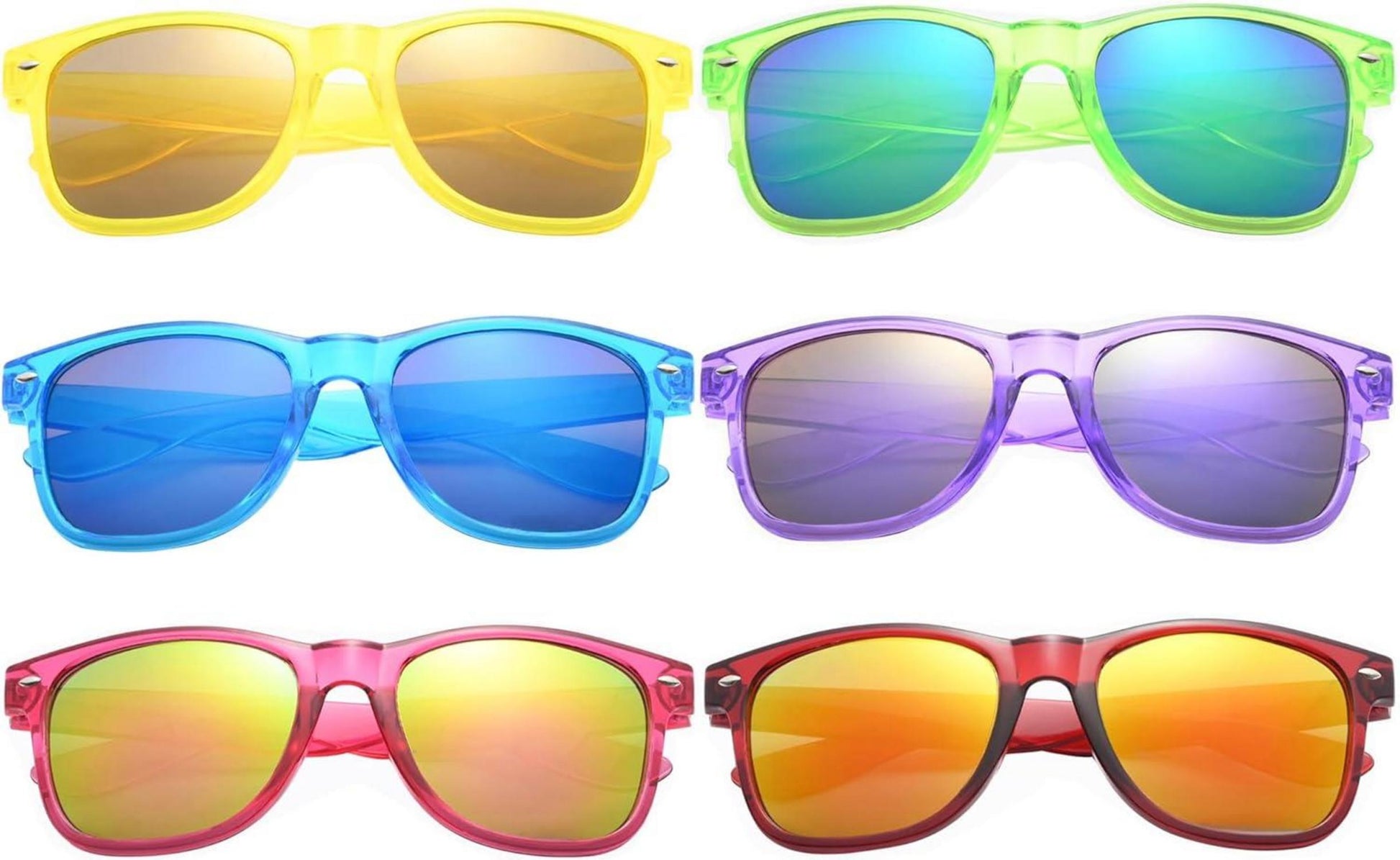 Unning Bunte Sonnenbrille Set Vintage Brillen für Herren Damen 6er Pack