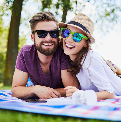 6er Set Neon Sonnenbrille - Lustige Vintage Brillen für Herren Damen