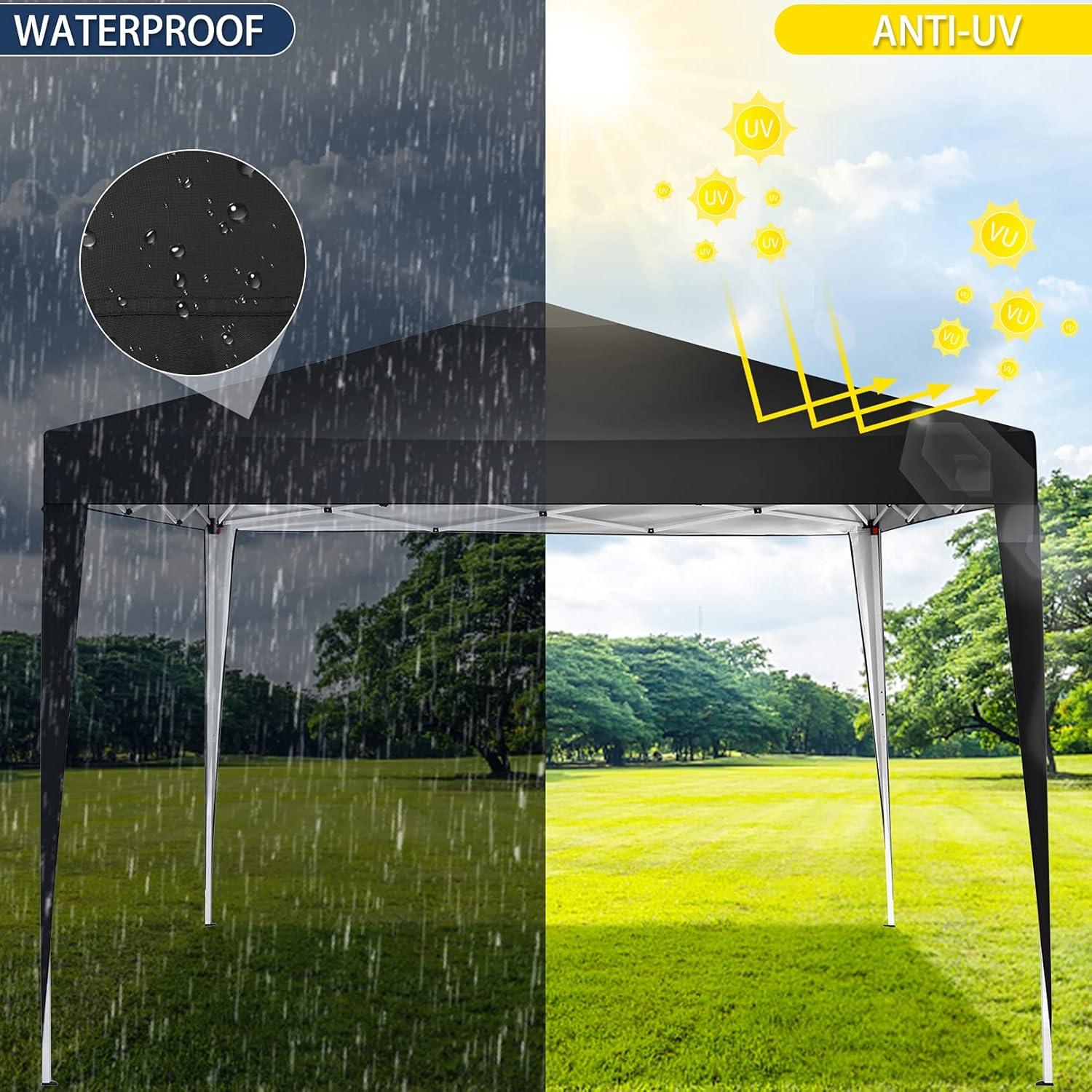 COBIZI Pavillon 3x3m Wasserdicht Stabil Schwarz