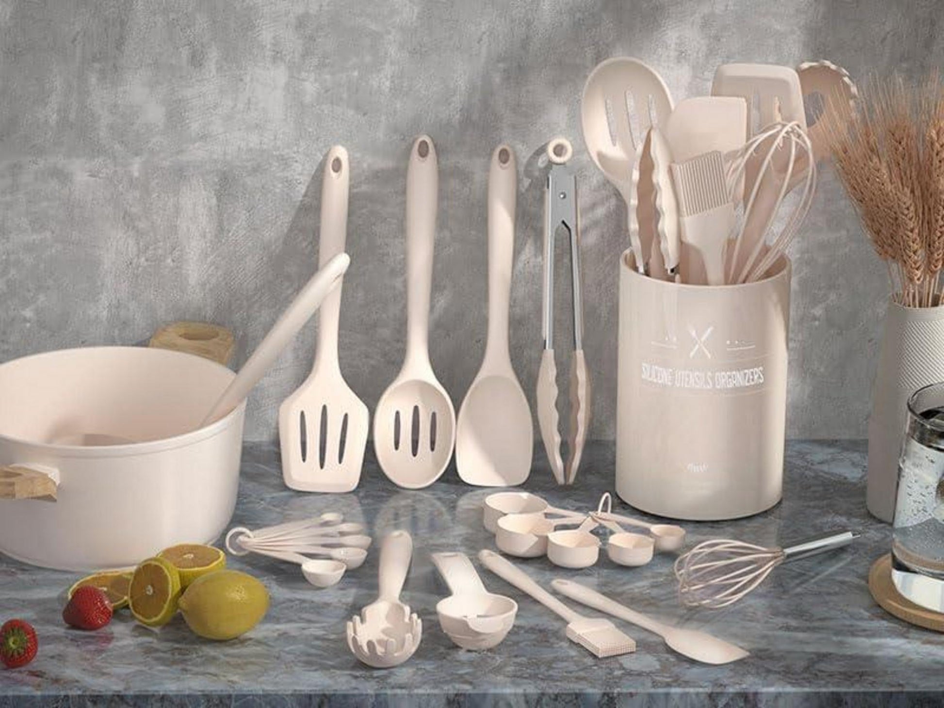 Silikon Küchenhelfer Set 22-teilig Hitzebeständig Antihaft