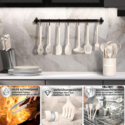 22-teiliges Silikon Küchenutensilien Set mit Utensilienhalter
