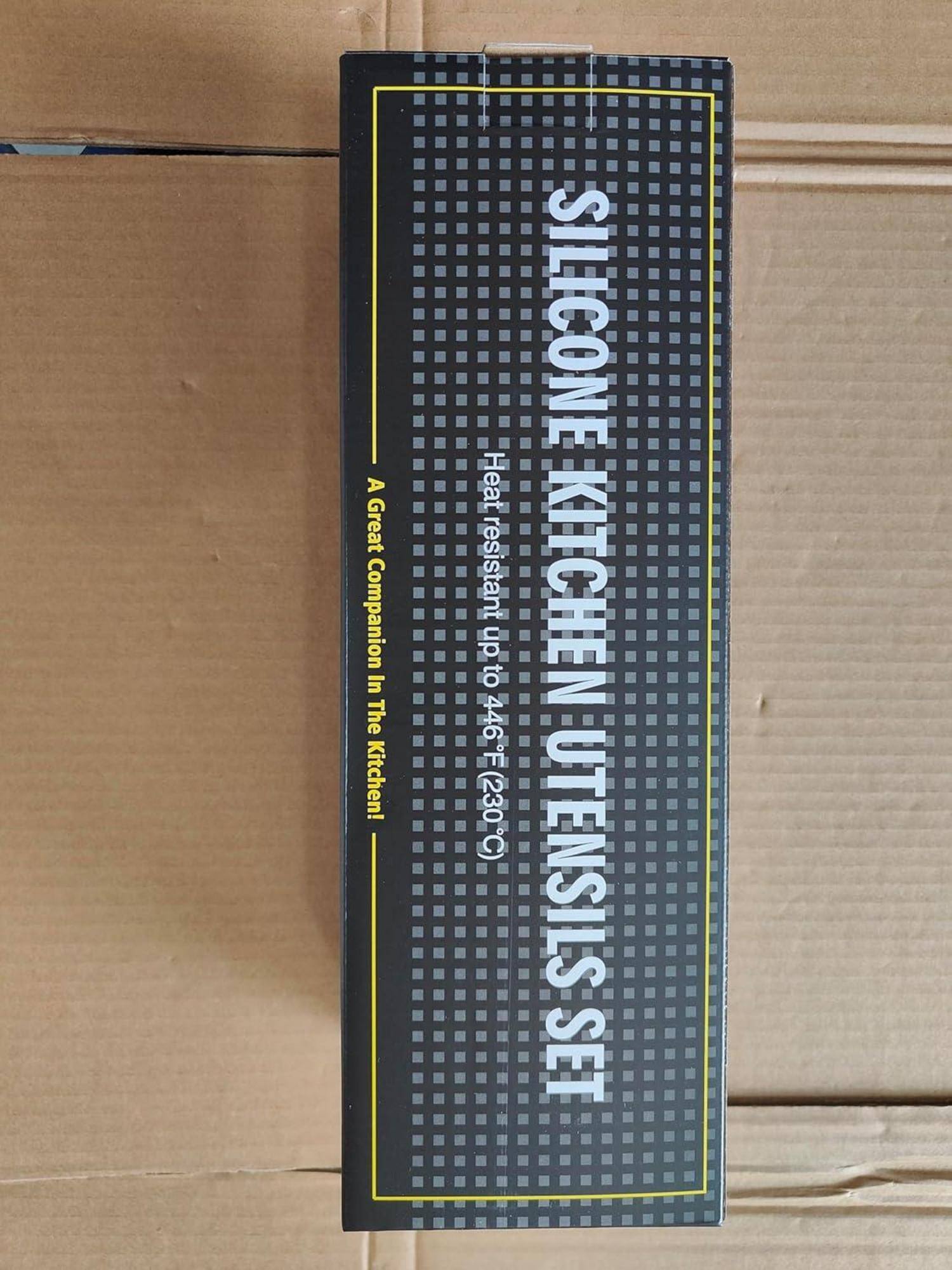 15-teiliges Silikon Küchenutensilien Set in Schwarz, hitzebeständig