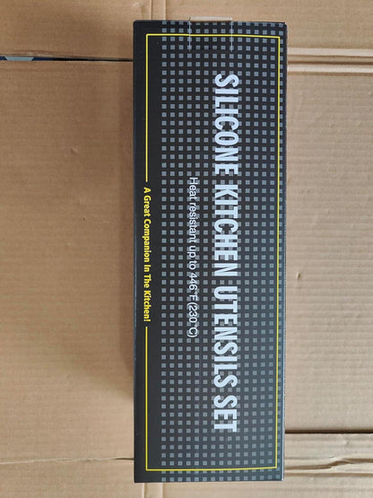 15-teiliges Silikon Küchenutensilien Set in Schwarz, hitzebeständig
