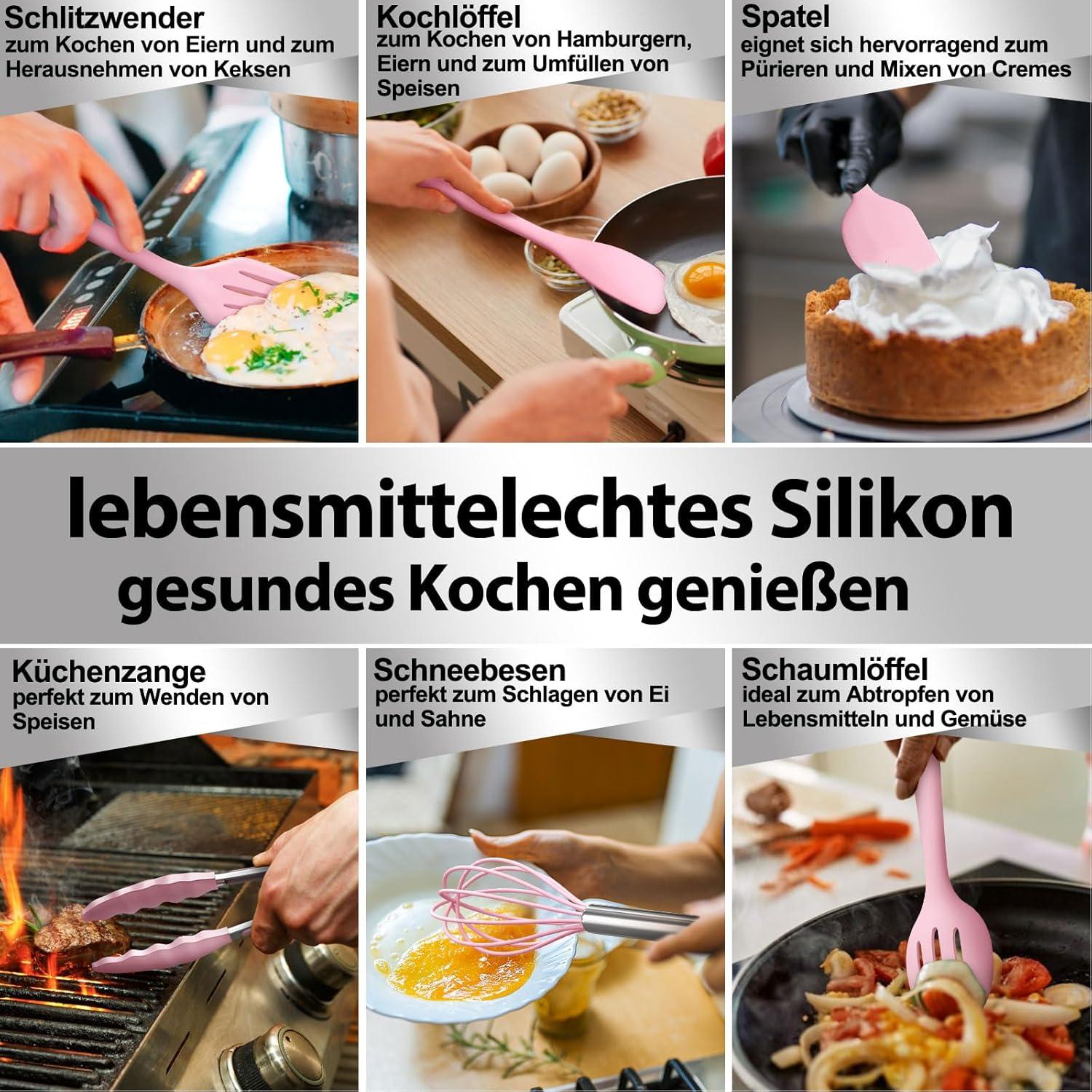 Silikon Küchenhelfer Set 22-teilig Kochutensilien Antihaft