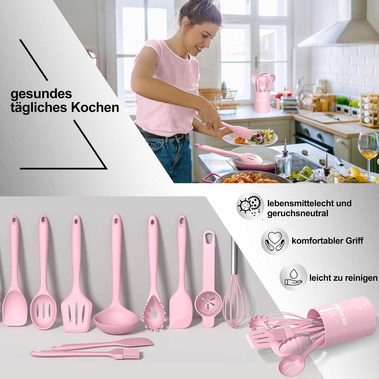 22-teiliges Silikon Küchenhelfer Set Antihaft Kochutensilien mit