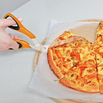 Pizzaschere scharfe Edelstahlklinge weicher Griff multifunktional 27cm Schwarz