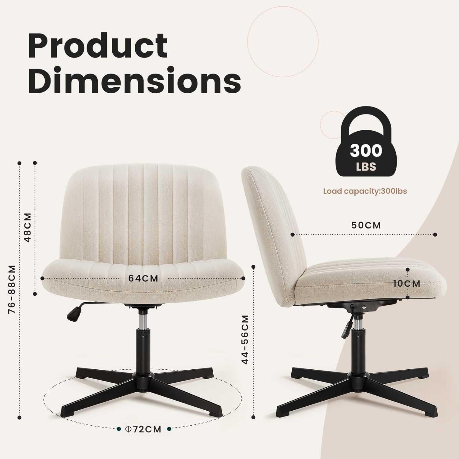Ergonomischer Bürostuhl ohne Armlehnen in Beige