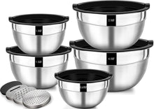 Salatschüssel Set Edelstahl mit luftdichtem Deckel 5-teilig