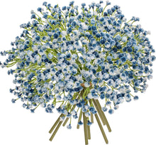 10er Set Künstliches Schleierkraut Gypsophila Kunstblumen Bouquet Blau
