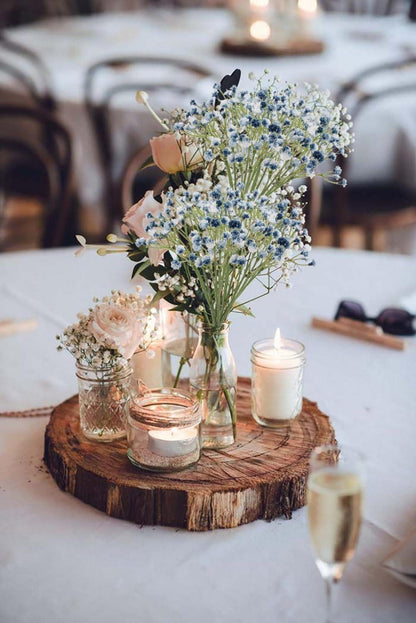 10er Set Künstliches Schleierkraut Gypsophila Kunstblumen Bouquet Blau