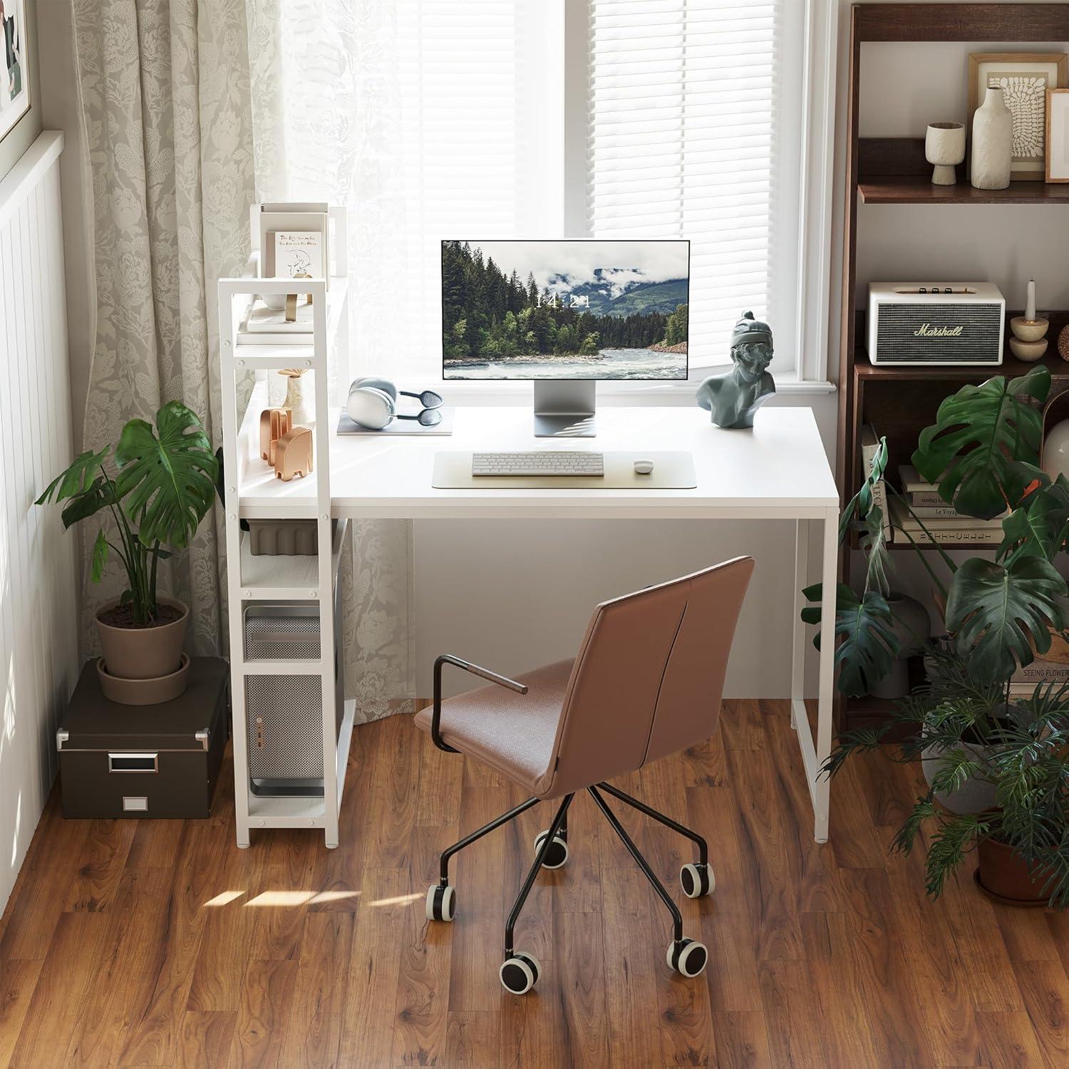 Schreibtisch 100x50cm Groß Computertisch Gaming Tisch Regal Stabil