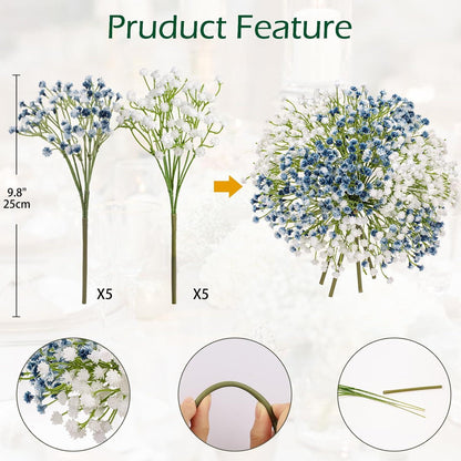10er Set Künstliches Schleierkraut Gypsophila Kunstblumen