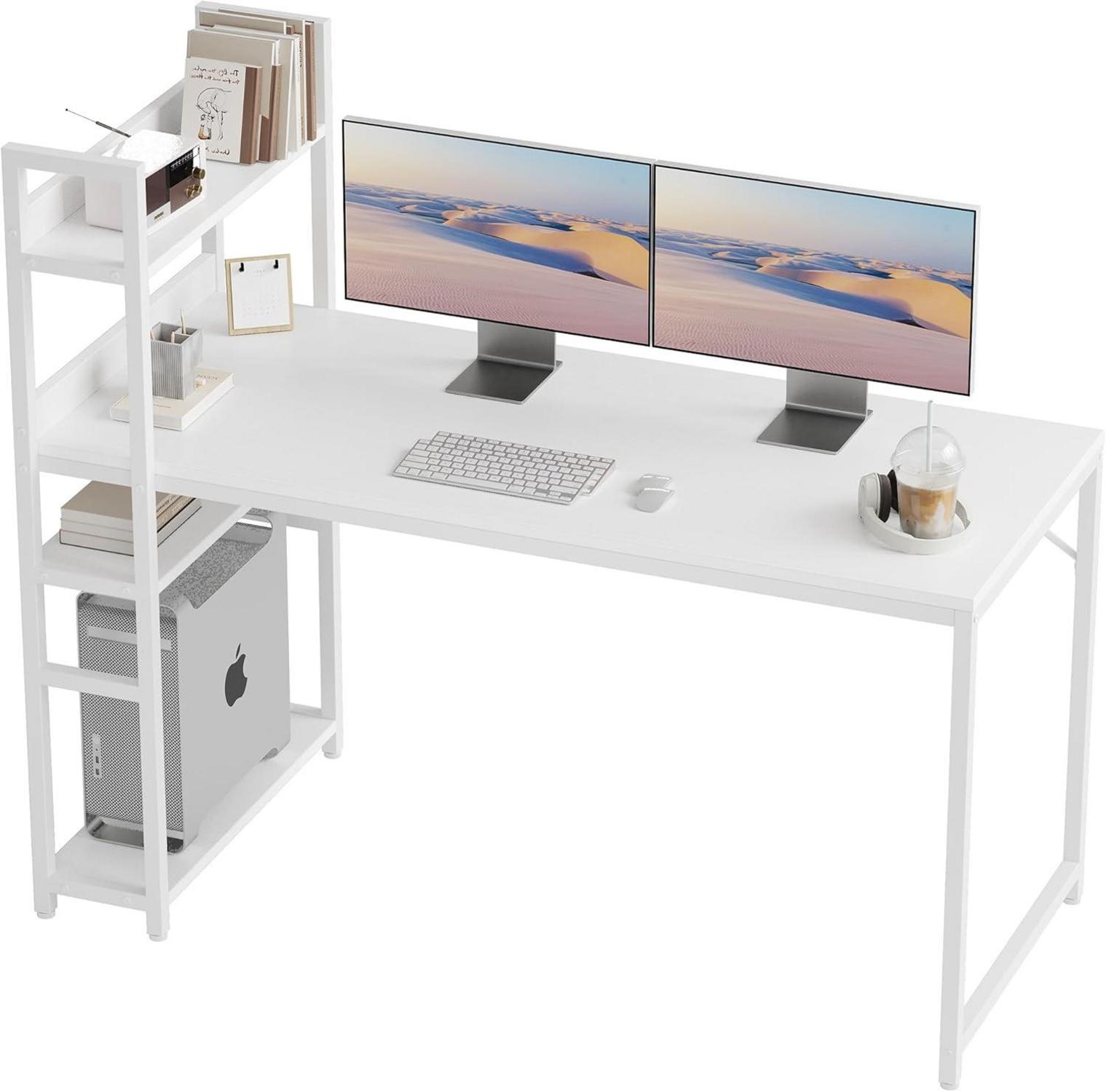 Schreibtisch Computertisch Gaming Bürotisch mit Regal 140x60cm Stabil