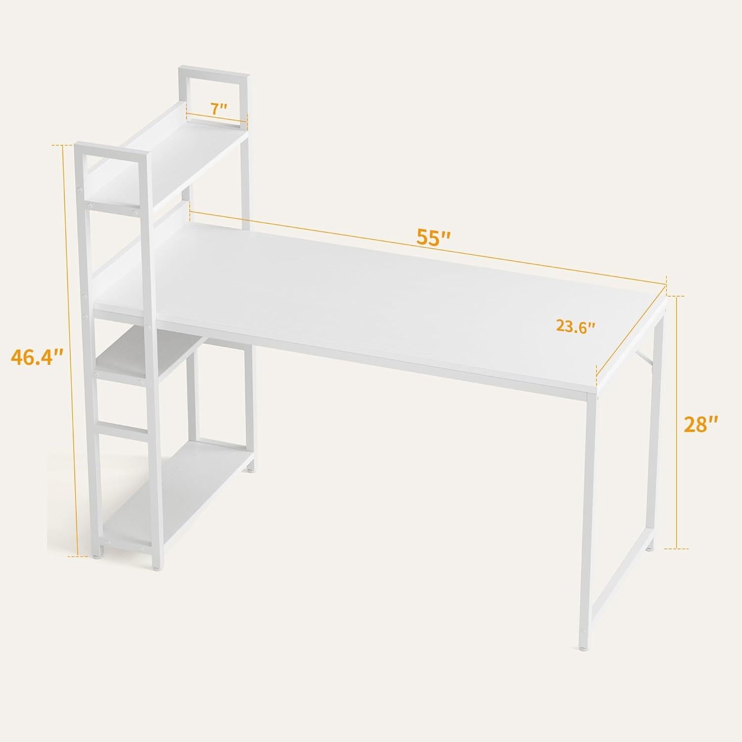 Schreibtisch Computertisch Gaming Bürotisch mit Regal 140x60cm Stabil
