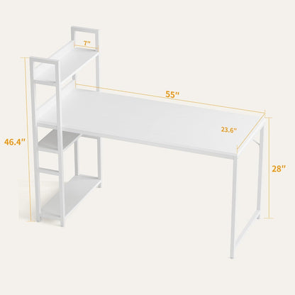 Schreibtisch Computertisch Gaming Bürotisch mit Regal 140x60cm Stabil