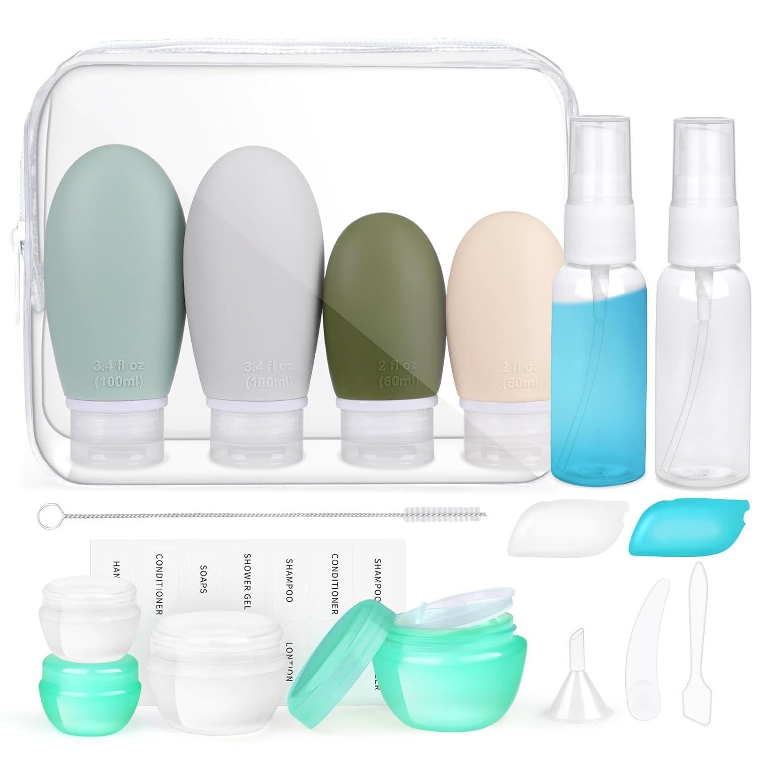Silikon Reiseflaschen Set 30/60/100ml Auslaufsicher TSA-Zugelassen