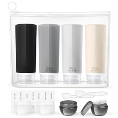 12er Set Silikon Reiseflaschen 100ml Auslaufsicher & BPA-frei