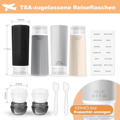 Silikon Reiseflaschen Set 100ml BPA-frei Auslaufsicher