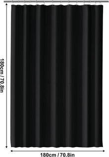 Duschvorhang 180x180 cm Wasserdicht Waschbar PEVA Schwarz