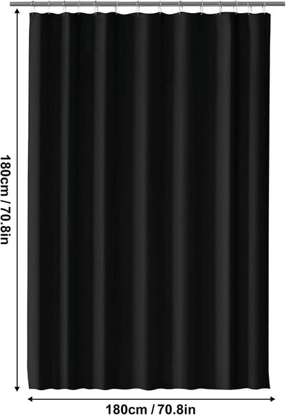 Duschvorhang 180x180 cm Wasserdicht Waschbar PEVA Schwarz