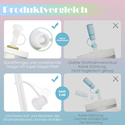 Transparente Silikon-Strohhalm-Abdeckungen 9er-Pack Nearockle