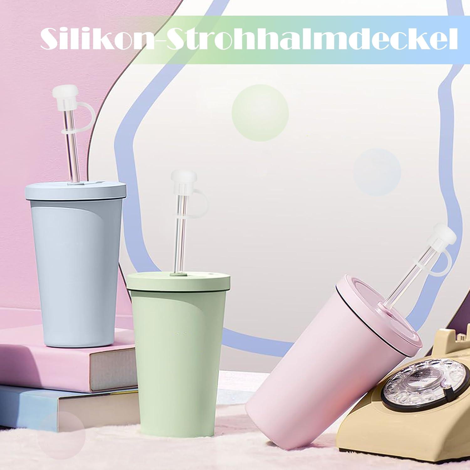 Silikon Strohhalm Abdeckung Transparent 6-10mm Trinkbecher Deckel 9