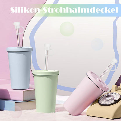 Silikon Strohhalm Abdeckung Transparent 6-10mm Trinkbecher Deckel 9