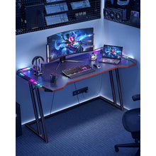 Gaming Schreibtisch LED 120x60 cm Kohlefaser Schwarz
