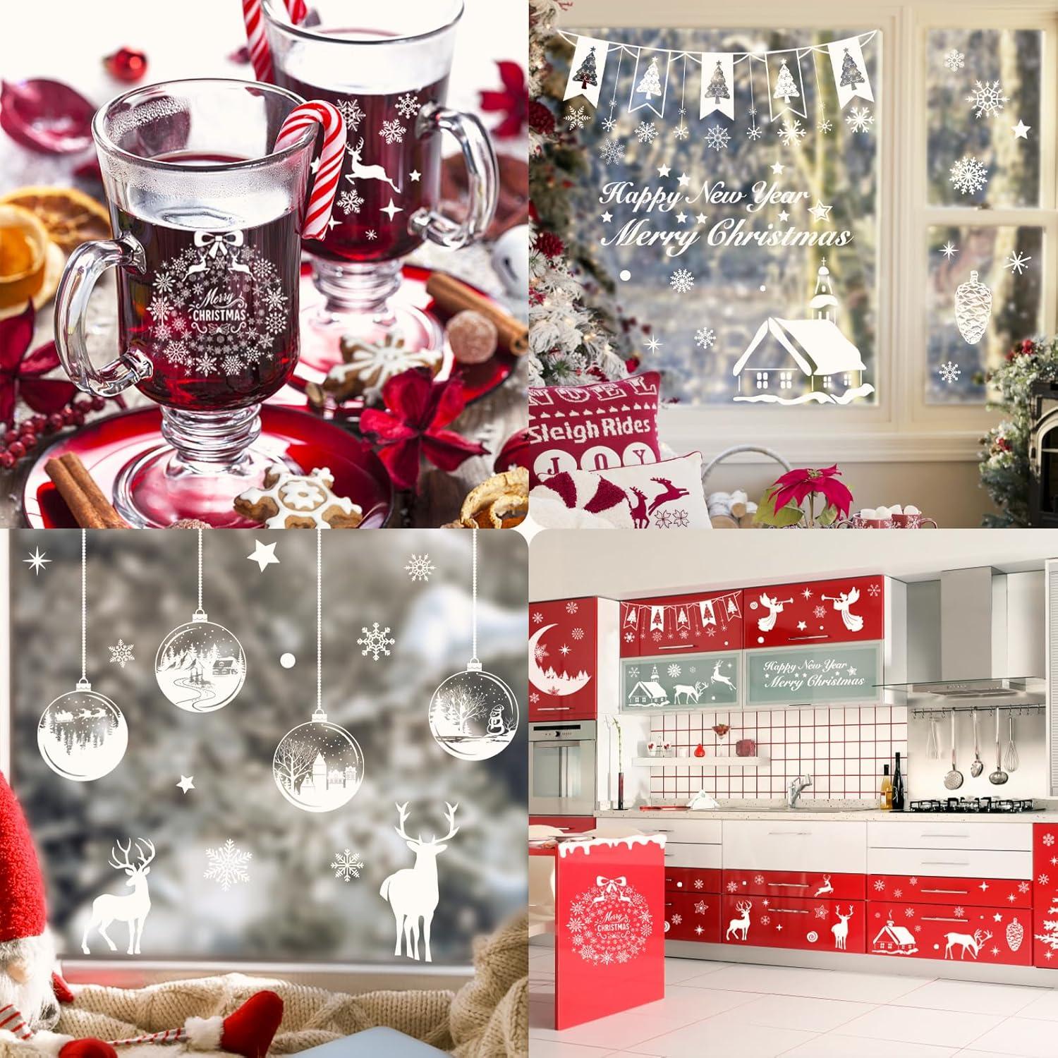 Weihnachtsfenster Aufkleber 190 Stück Selbstklebend Dekoration Festlich
