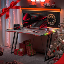 Gaming Tisch mit LED 140x60cm Kohlefaser