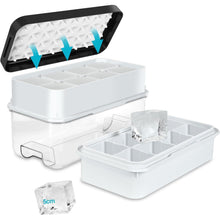 Eiswürfelform für große Einwürfel mit Deckel 16 Stück 5cm